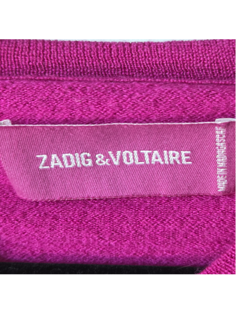 Women's ZADIG & VOLTAIRE Fuchsia & Silver Crew Neck Sweater S - Picture 5 of 13